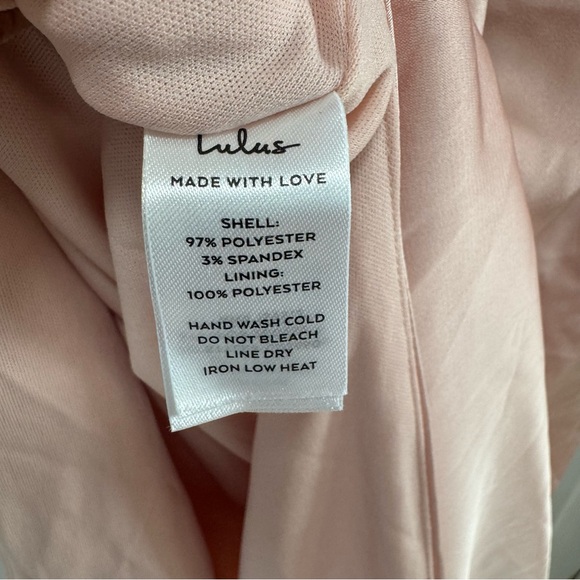 Lulus Effortless Bliss NWT XS‎ Blush Pink Satin Strapless Cowl Back Midi Dress - Picture 11 of 15